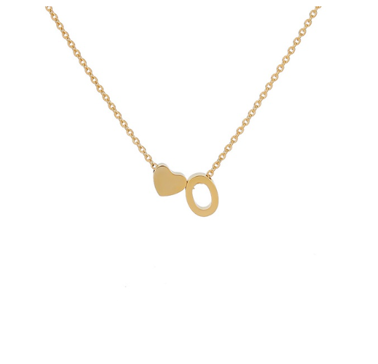 Maxzone Fashion Tiny Heart Initial Letter Necklaces For Women Stainless Steel Gold Silver Color Choker Pendant Necklace Boho Jewelry O