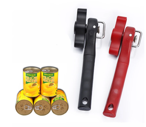 1pc Plastic Professional Kitchen Tool Safety Hand-actuated Can Opener Side Cut Easy Grip Manual Opener Knife for Cans Lid