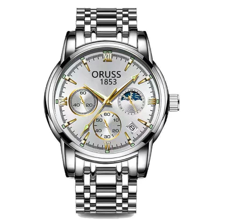 Oruss Watch For Men Water Proof Original Business Quartz Watch Men Stainless Steel Automatic Dual Calendar Fashion Watches Relo for Men 02