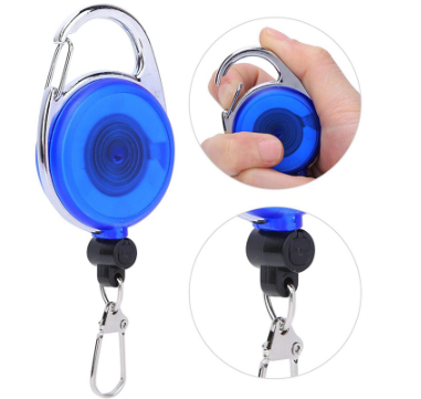 Portable 1 Meter Fly Fishing Length Measuring Ruler Carabiner Tape Telescopic Measure Combo Retrac