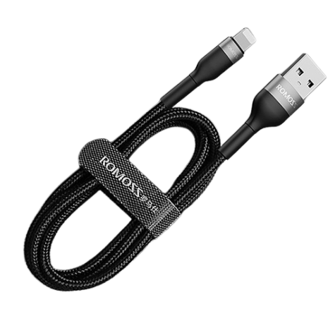 Romoss CB12B Fast Charging Cable (2.4A) Zinc Alloy Shell Design 5000 time for iPh