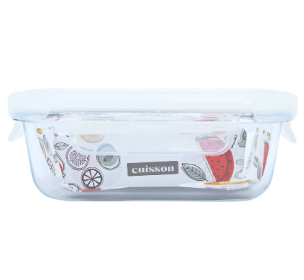 Cuisson Rectangle Glass Food Container With Lid  White  180ml