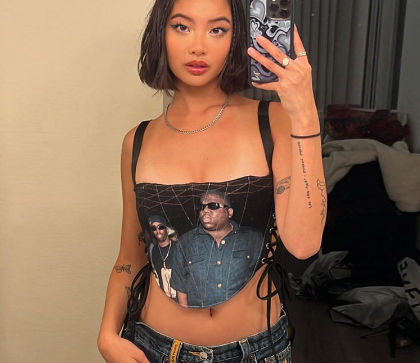 Y2K Women's Square Neck Print Strap Camisole