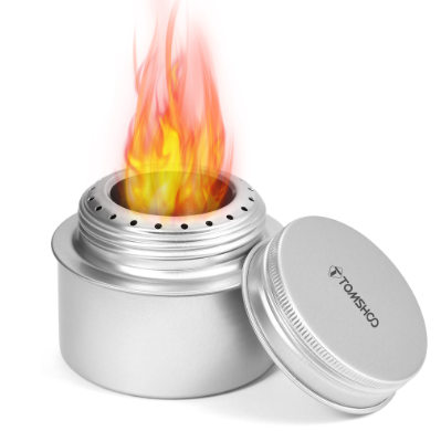 TOMSHOO Portable Mini Aluminum Alloy Alcohol Stove with Lid Outdoor Camping Hiking Backpacking Cooking Stove