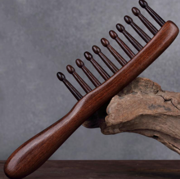 Durable Handmade Wooden Sandalwood Wide Tooth Wood Comb Smooth Hair Combs Top