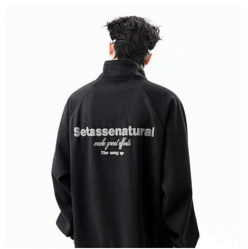 Trendy Street American Style Street Wear Letter Print Zipper Jacket Men Spring High Street Retro Loose Casual Couple Jacket