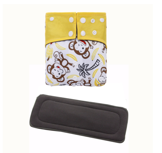 Cloth Diaper 1 Set With Bamboo Charcoal Inserts In Stocks D19