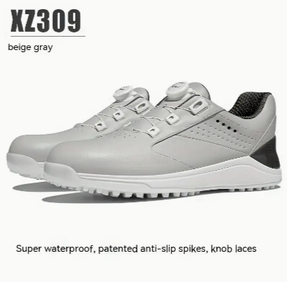 PGM Men's Non-slip Golf Shoes With Rotary Buckle, Professional Sports Sneakers For Golf Training