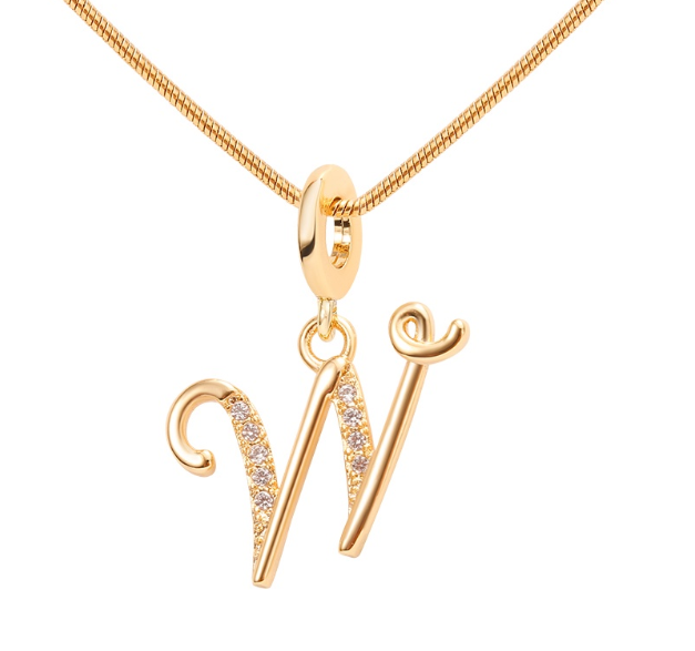 Lisa 18k Gold Plated Necklace Letter Pendant Fashion Accessories Necklace Women W