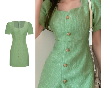 Lovito Women Casual Plain Scallop Pearls Structure Line -Sweetheart Dress L68ED299 Ombre