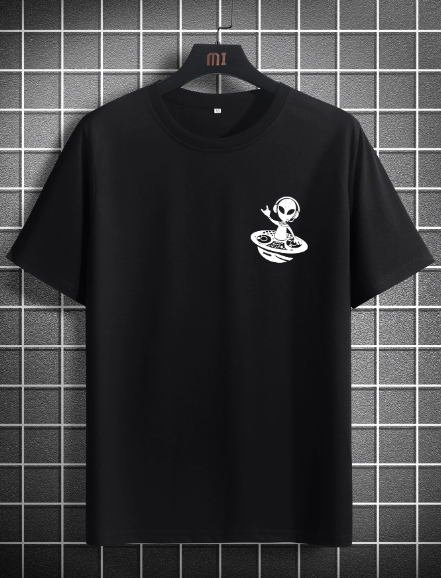 Manfinity Hypemode Men T-Shirts Fit Crew Neck Short Sleeve Graphic Tee Alien Casual Simple Summer