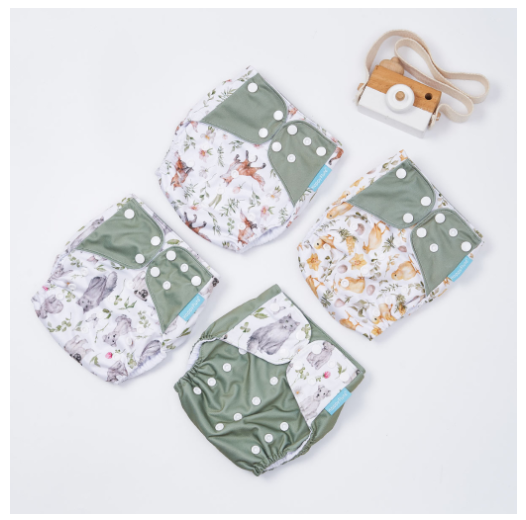 Happyflute Baby Reborn 4pcs set Washable Eco-friendly Baby Cloth Diaper Ecological Adjustable Nappy Reusable Diaper Fit 0-2year Set20