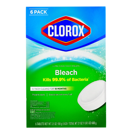 Clorox Ultra Clean Toilet Tablets Bleach 6pcs