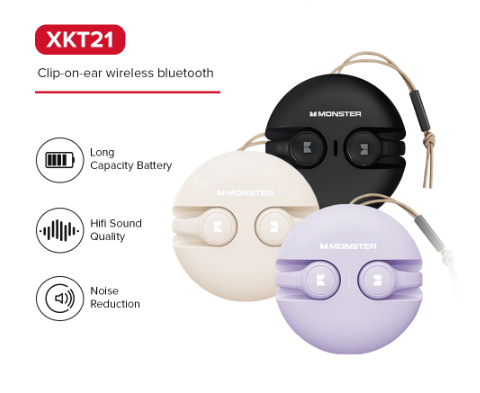 Monster XKT21 Bluetooth 5.3 Wireless Ear Clip Earphones Noise Reduction HIFI HD Sound Quality