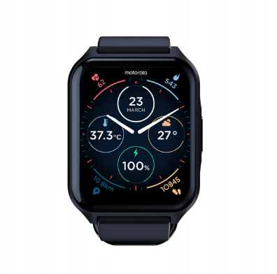 Moto Watch 70 MOSZ70-PB | Phantom Black | Zinc Alloy | 1.44 x 1.91 x 0.43" | 1.69" | 240mAh |Bt 5.0