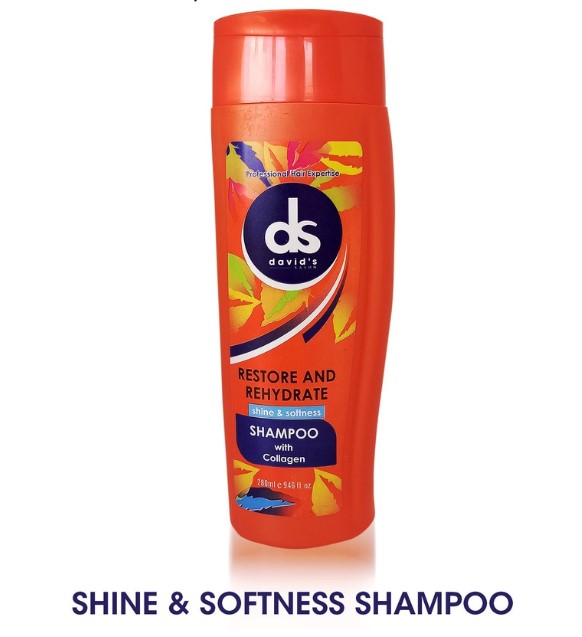 Davids Salon Restore and Re-hydrate Shampoo with Collagen Orange 280ML