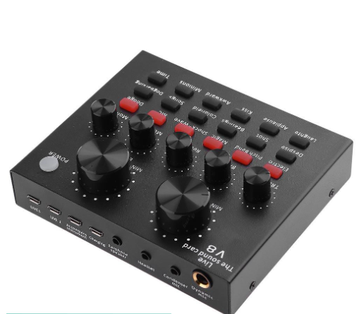 V8 Bluetooth Audio USB Headset Microphone Webcast Live Sound Card