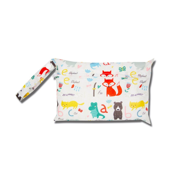 Waterproof Reusable Baby Diaper Bags Cartoon Print Wet Dry Nappy Zipper Handbag Stroller Carry Pack Outdoor Storage DB16