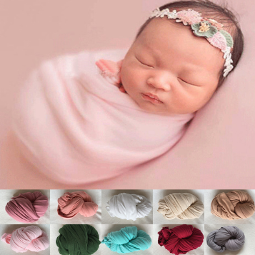 Soft Blanket Stretchable Swaddling Baby Photo Wrap Milk Napped Cotton Shoot Backdrop Newborn Colorful Photography Props/Multicolor/40*160cm