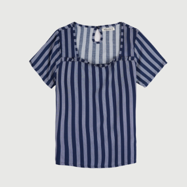 RRJ Basic Woven Ladies Boxy Fitting Shirt Rayon Fabric Trendy Fashion Woven for Ladies 106217-U Navy