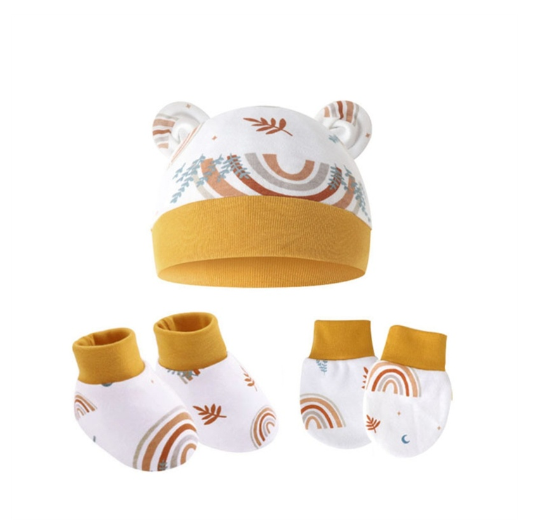 Some Baby Beanies Gloves Sock Set Newborn Baby Mittens No Scratch No Scratch Mittens S12