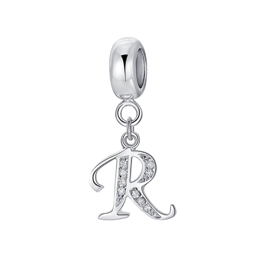26 English Letter Pendants Suitable For Pandora Bracelet DIY Necklace 925 Silver-Plated Charm Simple Fashion Jewelry Pendant R