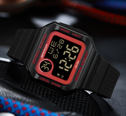 Square Large Screen Stopwatch Fashion Luxury Casual Waterproof Watch