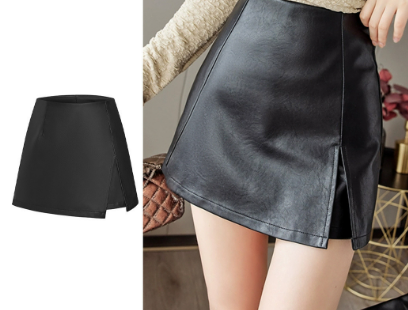 Lovito Women Zipper Fake 2 In 1 Shorts L58Ad065 Black