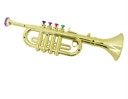 Durable Plastic Trumpet Wind Musical Instrument Kids Musical Toys Gold Color