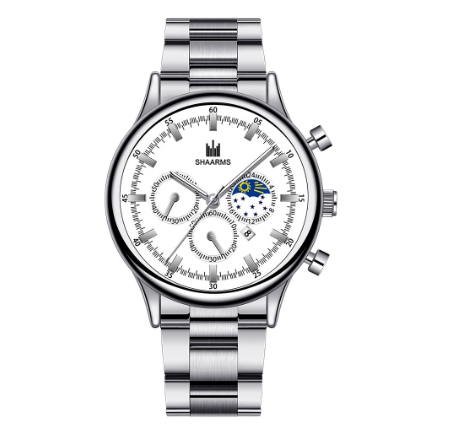 Men Stainless Steel Quartz Watch with Date Calendar 09