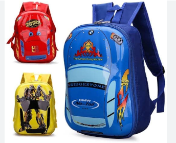 Kindergarten Primary School Cartoon Car Shoulder Bag Boys and Girls Eggshell Schoolbag Hard Shell Backpack