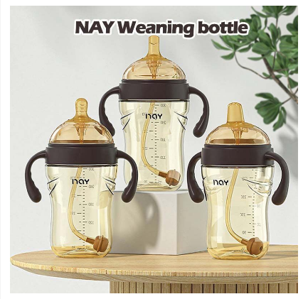 Dr.lsla PPSU Wide Neck Feeding Bottle Baby Anti-colic With Handle Anti-fall Sippy Cup 300ML N0032