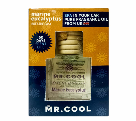 Mr. Cool Air Freshener (Marine Eucalyptus, Breathe Easy) Spa in Your Car Pure Fragrance Oil 10ml