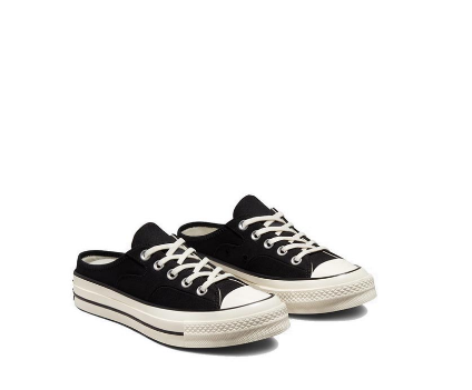 CONVERSE MEN'S CHUCK 70 MULE RECYCLED CANVAS SNEAKERS - BLACK/BLACK/EGRET