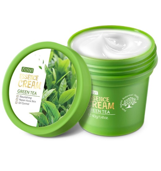 Green Tea Cream Face Essence Moisturizer Oil Control Shrink Pores Anti Acne Face Cream 40g