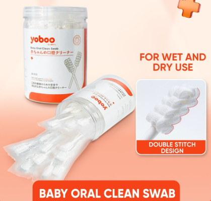 YOBOO by Winland Baby Oral Clean Swab  30 sticks  Wet or Dry Use  Double Thread