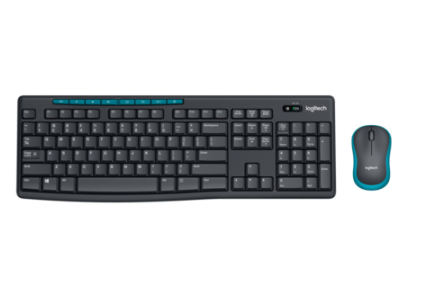 Logitech MK275 Wireless Keyboard and Mouse Combo, 2.4 GHz Wireless - BLACK