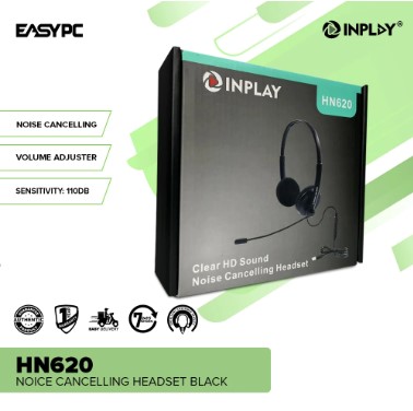 Noise Cancelling USB Type Headset Black with Volume Adjuster