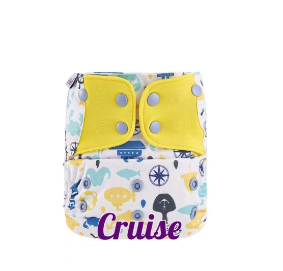 Booldeet Posh Cloth Diaper Newest Prints with 4-Layer Contoured Microfiber Insert S34