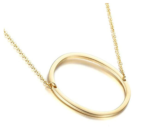 Stainless Chain with Letter Pendant Necklace O