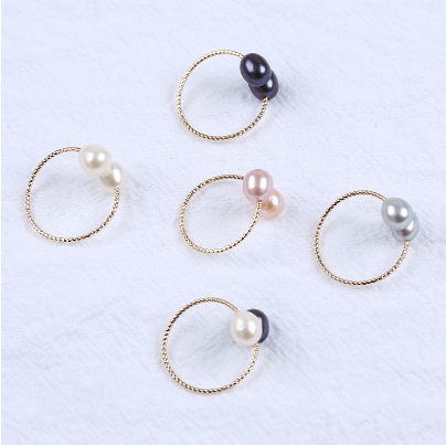 Natural Freshwater Rice Pearl Ring