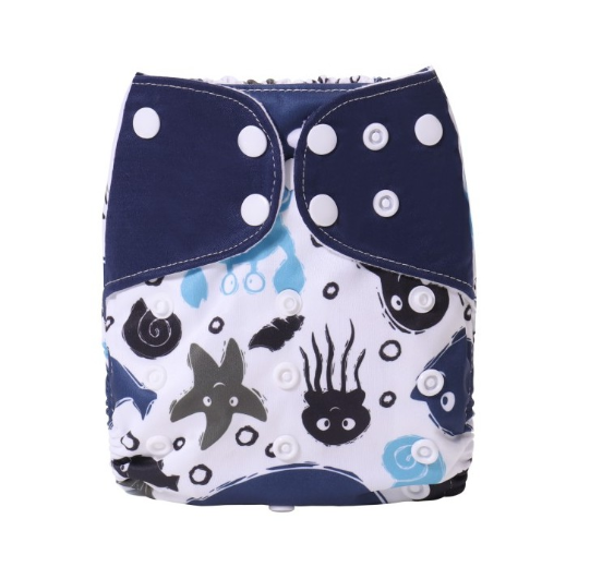 Reusable Waterproof Diaper With Single Size Print D39