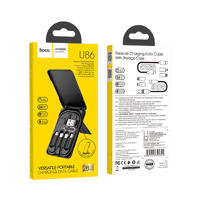 Hoco. U86 6 In 1 USB Charger Set Cable Type C Fast Charging With Card Pin Micro To And Phone Holder For