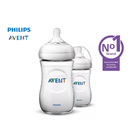 Philips AVENT 9oz Natural Baby Bottle, 2-pack