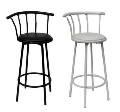 Bar Stool / Bar Chair | Rotates and Swivels | (Black & White)