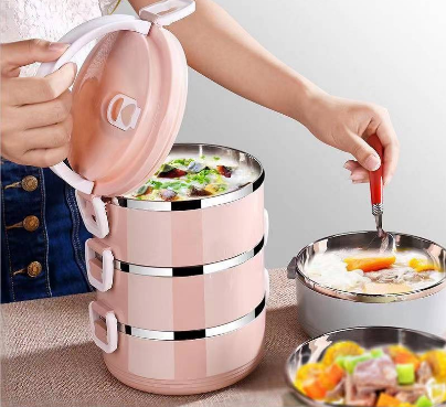 3 Layers Stainless Steel Lunch Box High Quality Thermo Bento Box Thermal Food Container Insulation