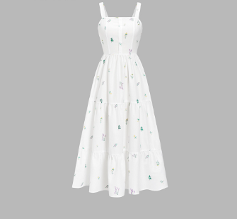 Lovito Women Double Layer Button Dress L62ED153 White