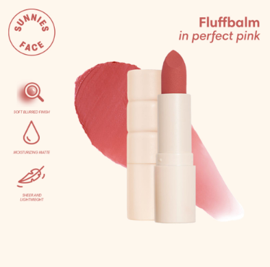 Sunnies Face Fluffbalm Moisturizing Matte Blotted Lipstick Perfect Pink
