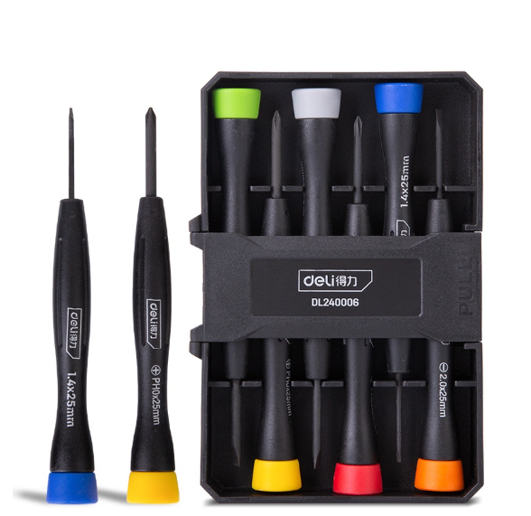 Deli 6Pcs Precision Screwdriver Set Slotted/Phillips Screwdriver For Clock And Watch DL240006