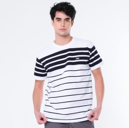 Lee Stripes T-Shirt for Men in White